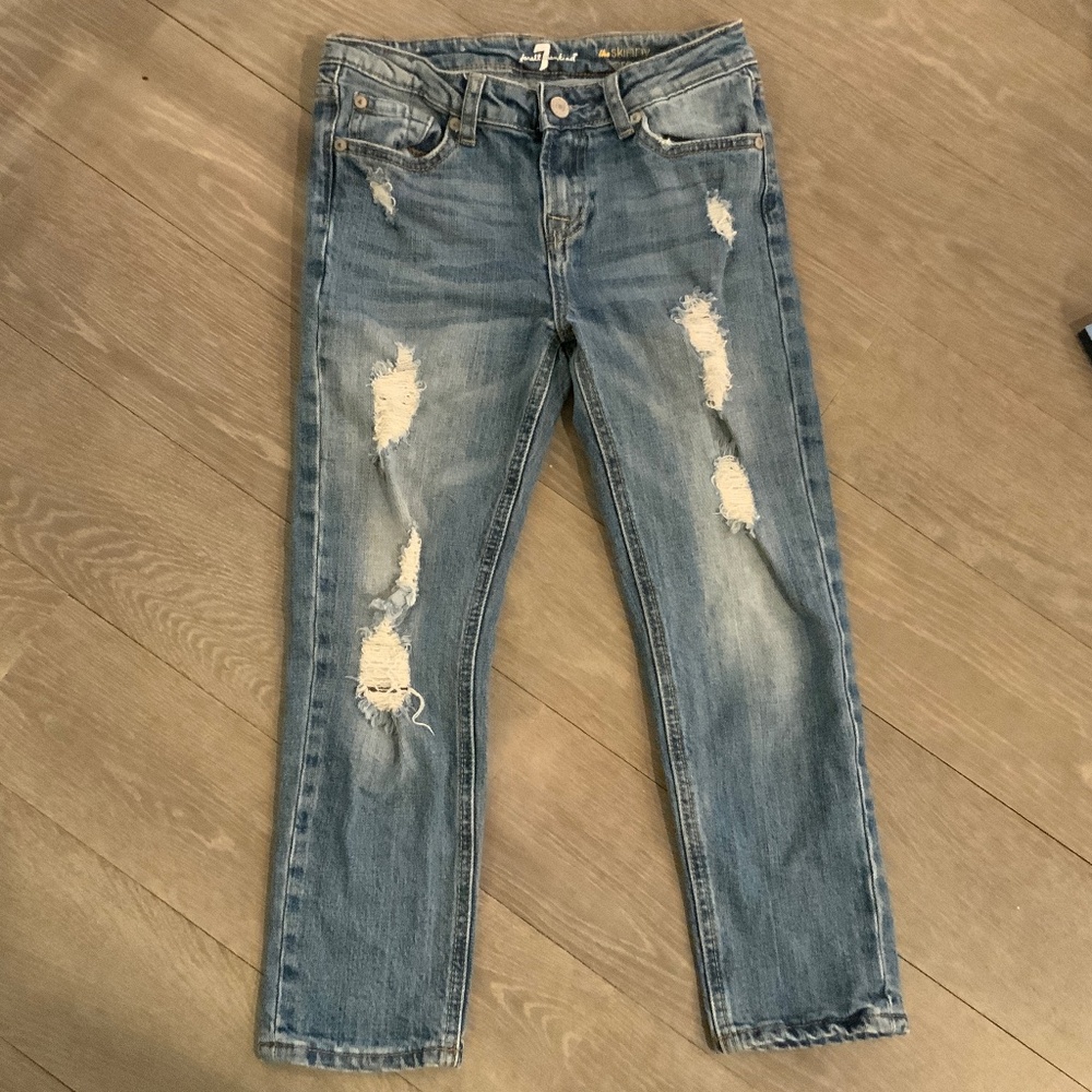 Seven 7 for All Mankind Girls Size 12 Distressed Denim Jeans